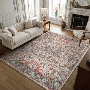 Langley Street Oriental Vintage Area Rug Multicolour/Grey Dusty Pink;Light Gray;Mustard;Off White;Rust;Sky Blue;Camel;Charcoal Rectangle 200 x 275cm Langley Street Oriental Vintage Area Rug Multicolour/Grey Dusty Pink;Light Gray;Mustard;Off White;Rust;Sky Blue;Camel;Charcoal Rectangle 200 x 275cm