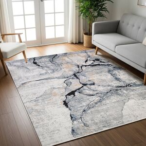 Wade Logan Palig Grey Rug Blue;Black;Silver;Grey Rectangle 140 x 200 cm Wade Logan Palig Grey Rug Blue;Black;Silver;Grey Rectangle 140 x 200 cm