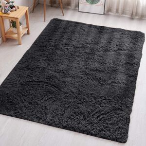 17 Stories Irimia Modern Shaggy Black Indoor / Outdoor Living Room Non Slip Area Rug Charcoal Grey Rectangle 160 x 230cm 17 Stories Irimia Modern Shaggy Black Indoor / Outdoor Living Room Non Slip Area Rug Charcoal Grey Rectangle 160 x 230cm