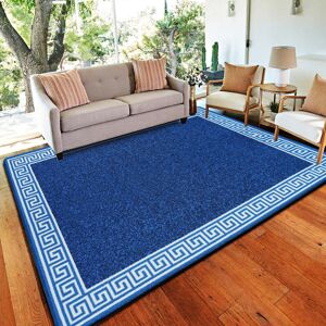 Canora Grey Plain Rug with Greek key Bordered Gel backed Rug Allorah Blue/Cream Rug Rectangle 160 x 230cm Canora Grey Plain Rug with Greek key Bordered Gel backed Rug Allorah Blue/Cream Rug Rectangle 160 x 230cm