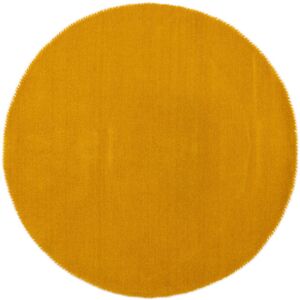 Carpetfine Solid Colour Wool Hand Woven Area Rug Yellow Around 120cm Carpetfine Solid Colour Wool Hand Woven Area Rug Yellow Around 120cm
