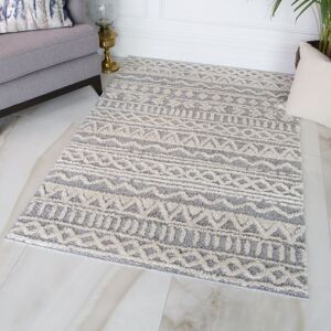 Bloomsbury Market Donell Tribal Tufted Grey Rug Grey Rectangle 120 x 170cm Bloomsbury Market Donell Tribal Tufted Grey Rug Grey Rectangle 120 x 170cm