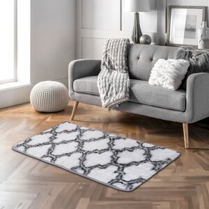 Norden Home Damask Faux Sheepskin Area Rug Black;White Rectangle 100 x 180 cm Norden Home Damask Faux Sheepskin Area Rug Black;White Rectangle 100 x 180 cm