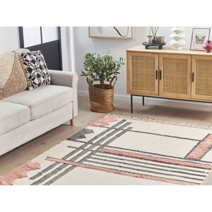 Gracie Oaks Landose Tufted Cotton Beige/Black Rug Beige/Black Rectangle 140cm x 200cm Gracie Oaks Landose Tufted Cotton Beige/Black Rug Beige/Black Rectangle 140cm x 200cm