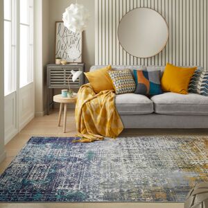 Borough Wharf Schwabe Abstract Ultra soft Stain Guarded Blue Area Rug Blue;Blue Copper Rectangle 160 x 230cm Borough Wharf Schwabe Abstract Ultra soft Stain Guarded Blue Area Rug Blue;Blue Copper Rectangle 160 x 230cm