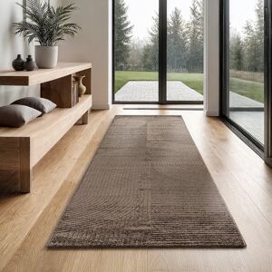 17 Stories Tandra - modern short pile carpet living room bedroom with high-low effect, 3D effect, high pile density and pleasantly soft, (Brown) Brown Runner 80 x 300 cm 17 Stories Tandra - modern short pile carpet living room bedroom with high-low effect, 3D effect, high pile density and pleasantly soft, (Brown) Brown Runner 80 x 300 cm