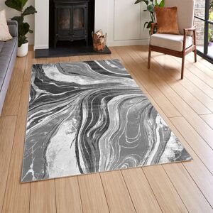 Metro Modern Abstract Marble Area Rug – 100% Polyester Living Room Carpet, Antistatic, Soil & Water Repellent, Colourfast Indoor Rug Grey Rectangle 120 x 170 cm Metro Modern Abstract Marble Area Rug – 100% Polyester Living Room Carpet, Antistatic, Soil & Water Repellent, Colourfast Indoor Rug Grey Rectangle 120 x 170 cm