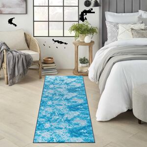 Metro Non Slip Large Living Room Rugs Modern Area Rug Hallway Rug Kitchen Floor Mat Blue Runner 60 x 220 cm Metro Non Slip Large Living Room Rugs Modern Area Rug Hallway Rug Kitchen Floor Mat Blue Runner 60 x 220 cm
