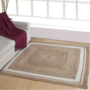 17 Stories Foster Hand Braided Beige Rug Beige;Beige Square 150cm 17 Stories Foster Hand Braided Beige Rug Beige;Beige Square 150cm