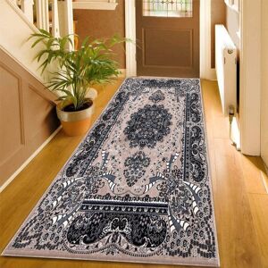 Rosalind Wheeler Constina Persian Beige/Black Indoor / Outdoor Area Rug Runner 80 x 300cm Rosalind Wheeler Constina Persian Beige/Black Indoor / Outdoor Area Rug Runner 80 x 300cm