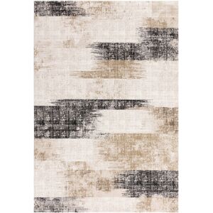 Rio Abrienne Soft Shiny Lines Beige/Grey/Black Rug Black;Beige Rectangle 80 x 150cm Rio Abrienne Soft Shiny Lines Beige/Grey/Black Rug Black;Beige Rectangle 80 x 150cm