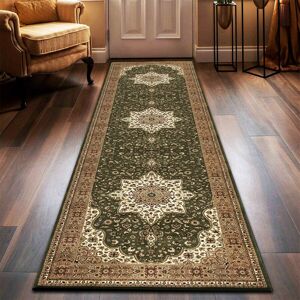 Latitude Vive Traditional Area Rug Armard Green/Beige Rug Runner 80 x 300cm Latitude Vive Traditional Area Rug Armard Green/Beige Rug Runner 80 x 300cm