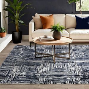 Rio Brenetta Geometric Shapes Blue Area Rug Blue Rectangle 80 x 150cm Rio Brenetta Geometric Shapes Blue Area Rug Blue Rectangle 80 x 150cm