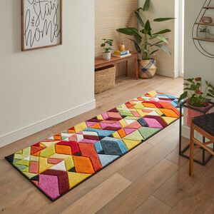 Concept Looms Green/Yellow/Pink Rug Multicolour Runner 80 x 240cm Concept Looms Green/Yellow/Pink Rug Multicolour Runner 80 x 240cm