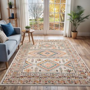 Blue Elephant Eldon Pale Pink/Teal Rug Blue;Brown;Yellow;Pink;Grey;Cream Rectangle 160cm x 213cm Blue Elephant Eldon Pale Pink/Teal Rug Blue;Brown;Yellow;Pink;Grey;Cream Rectangle 160cm x 213cm