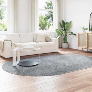 Latitude Run Solid Colour Area Rug Silver grey Oval 200 x 300cm Latitude Run Solid Colour Area Rug Silver grey Oval 200 x 300cm