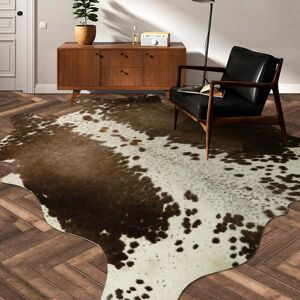 Lochas Large-sized imitation cowhide patterned carpet Brown Rectangle 140 x 158 cm Lochas Large-sized imitation cowhide patterned carpet Brown Rectangle 140 x 158 cm
