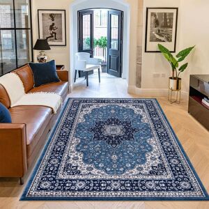Latitude Vive Assylbek Traditional Floral Carpet Kitchen Flatweave Blue Rug Rectangle 60 x 110cm Latitude Vive Assylbek Traditional Floral Carpet Kitchen Flatweave Blue Rug Rectangle 60 x 110cm