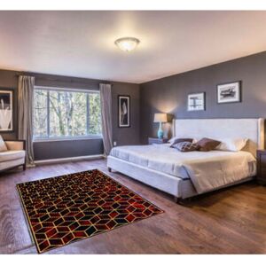 Corrigan Studio Drost Red/Black/Gold Rug Rectangle 65 x 110cm Corrigan Studio Drost Red/Black/Gold Rug Rectangle 65 x 110cm