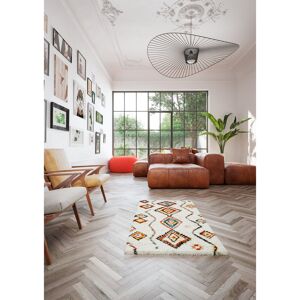 Mistana Allensville High Pile Moroccan Diamond Cream Rug Blue;Red;Orange;Cream Rectangle 80 x 150cm Mistana Allensville High Pile Moroccan Diamond Cream Rug Blue;Red;Orange;Cream Rectangle 80 x 150cm