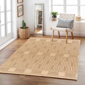 Highland Dunes Klara Boho Jute-Look Beige Area Rug Geometric Rectangle 275 x 200 cm Highland Dunes Klara Boho Jute-Look Beige Area Rug Geometric Rectangle 275 x 200 cm