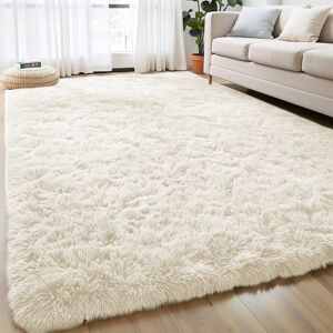 Fairmont Park Machine Tufted High Pile Shag Area Rug – Soft And Fluffy Solid Color Carpet For Living Room Or Bedroom Cream Rectangle 120 x 170 cm Fairmont Park Machine Tufted High Pile Shag Area Rug – Soft And Fluffy Solid Color Carpet For Living Room Or Bedroom Cream Rectangle 120 x 170 cm