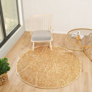 Ebern Designs Round Solid Colour Machine Woven Area Rug Chinese Yellow/Polyester Round 160cm Ebern Designs Round Solid Colour Machine Woven Area Rug Chinese Yellow/Polyester Round 160cm