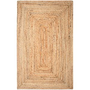 17 Stories Gemini Hand Braided Beige Jute Rug Beige Rectangle 90 x 150cm 17 Stories Gemini Hand Braided Beige Jute Rug Beige Rectangle 90 x 150cm