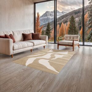 Astoria Grand Abstract Area Rug Brown;Cream Rectangle 120 x 170 cm Astoria Grand Abstract Area Rug Brown;Cream Rectangle 120 x 170 cm