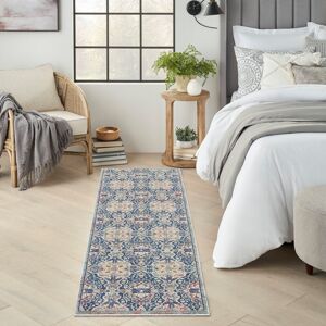 Nourison Ankara global - Area Rug Blue Runner 2'4" x 8' Nourison Ankara global - Area Rug Blue Runner 2'4" x 8'