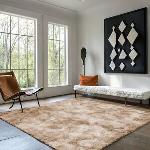 MOONLIGHT BEDDING Soft Fluffy Living Room Large Area Rug Tye Dye Beige Rectangle 140 x 200 cm MOONLIGHT BEDDING Soft Fluffy Living Room Large Area Rug Tye Dye Beige Rectangle 140 x 200 cm