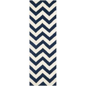 Brayden Studio Terence Hand Tufted Wool Dark Blue/Ivory Rug Dark Blue/Ivory Runner 69 x 213 cm Brayden Studio Terence Hand Tufted Wool Dark Blue/Ivory Rug Dark Blue/Ivory Runner 69 x 213 cm