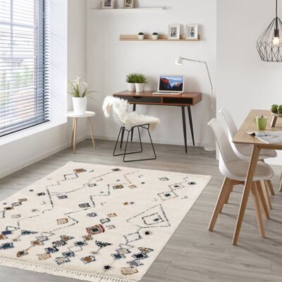 Gracie Oaks Achillefs Moroccan Machine Woven Cream Area Rug Rectangle 160 x 230cm Gracie Oaks Achillefs Moroccan Machine Woven Cream Area Rug Rectangle 160 x 230cm