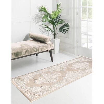 Latitude Vive Carenda Floral Area Rug Beige Rectangle 60 x 110cm Latitude Vive Carenda Floral Area Rug Beige Rectangle 60 x 110cm