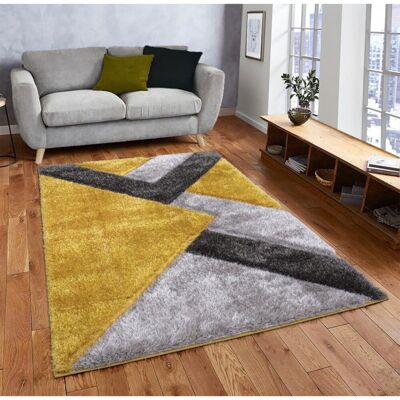 Metro Woodbranch Shaggy Yellow/Grey Rug Ochre Grey Rectangle 200 x 290cm Metro Woodbranch Shaggy Yellow/Grey Rug Ochre Grey Rectangle 200 x 290cm
