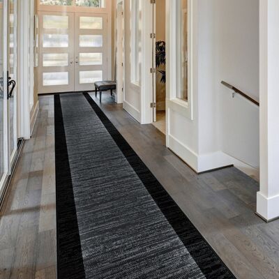17 Stories Morning Mist Black Hallway Runner Rug – Soft, Comfortable & Durable Carpet for Hall, Kitchen & Corridor Black Runner 80 x 180 cm 17 Stories Morning Mist Black Hallway Runner Rug – Soft, Comfortable & Durable Carpet for Hall, Kitchen & Corridor Black Runner 80 x 180 cm