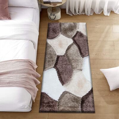 Metro Extra Large Thick Shaggy Rug Soft Living Room Bedroom Carpet Hallway Rugs Brown Beige Rectangle 60 x 110 cm Metro Extra Large Thick Shaggy Rug Soft Living Room Bedroom Carpet Hallway Rugs Brown Beige Rectangle 60 x 110 cm