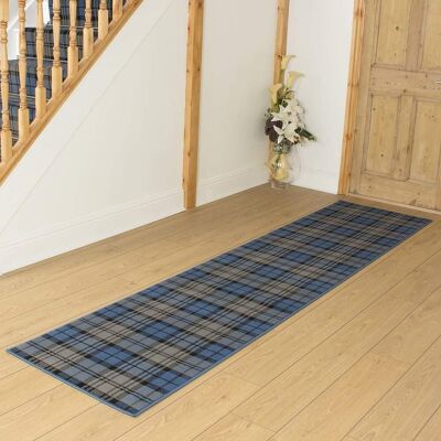 Alpen Home Runner Ashlynn Plaid Indoor Area Rug Blue Runner 210cm x 80cm Alpen Home Runner Ashlynn Plaid Indoor Area Rug Blue Runner 210cm x 80cm