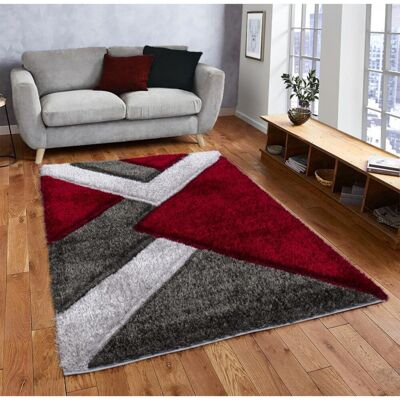 Metro Woodcreek Shaggy Red/Grey Rug Red;Red-Grey Rectangle 200 x 290cm Metro Woodcreek Shaggy Red/Grey Rug Red;Red-Grey Rectangle 200 x 290cm