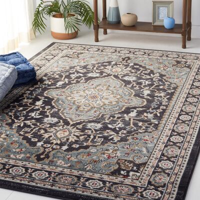Latitude Vive Lyndhurst Oriental Area Rug In Anthracite / Teal Teal;Anthracite Rectangle 183 x 274 cm Latitude Vive Lyndhurst Oriental Area Rug In Anthracite / Teal Teal;Anthracite Rectangle 183 x 274 cm