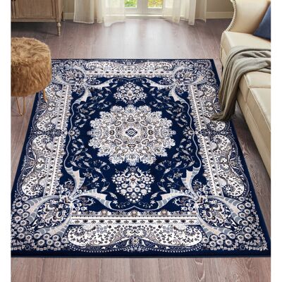 Latitude Vive Odelia Machine Woven 100% Polypropylene Blue Rug Blue Rectangle 120 x 170cm Latitude Vive Odelia Machine Woven 100% Polypropylene Blue Rug Blue Rectangle 120 x 170cm
