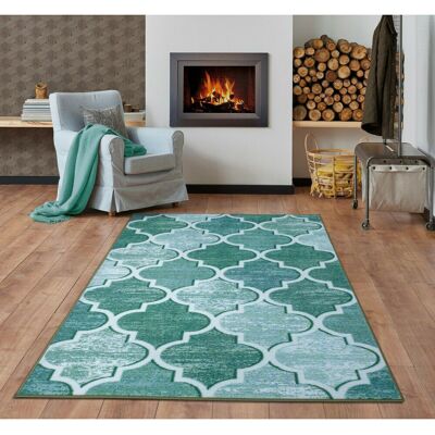Rosalind Wheeler Aulii Geometric Flokati Aqua Area Rug Aqua Runner 80cm x 300cm Rosalind Wheeler Aulii Geometric Flokati Aqua Area Rug Aqua Runner 80cm x 300cm
