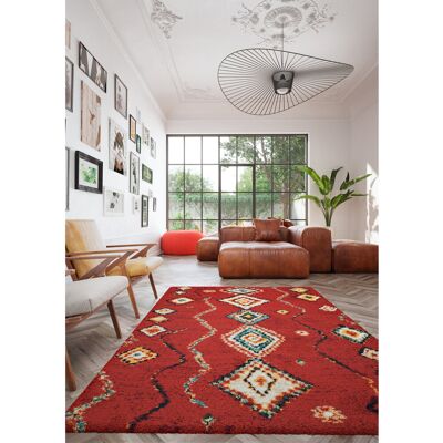 World Menagerie Bothwell Red Rug Red Rectangle 140 cm x 200 cm World Menagerie Bothwell Red Rug Red Rectangle 140 cm x 200 cm