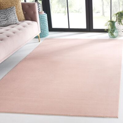 Latitude Run Anteo Solid Colour Power Loom Pink Area Rug Pink Rectangle 152 x 244cm Latitude Run Anteo Solid Colour Power Loom Pink Area Rug Pink Rectangle 152 x 244cm