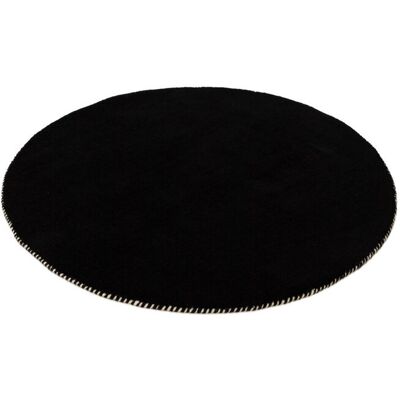 CARPETFINE Lola Uni Handwoven Rug - Round 100cm Black CARPETFINE Lola Uni Handwoven Rug - Round 100cm Black