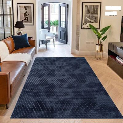 Ivy Bronx Modern Non Slip Rugs Living Room Bedroom Door Mat Hallway Runner Rug Kitchen Mat Carpet Navy Rectangle 160 x 230cm Ivy Bronx Modern Non Slip Rugs Living Room Bedroom Door Mat Hallway Runner Rug Kitchen Mat Carpet Navy Rectangle 160 x 230cm
