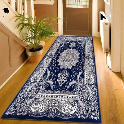 Latitude Vive Odelia Machine Woven 100% Polypropylene Blue Rug Blue Runner 60 x 220cm Latitude Vive Odelia Machine Woven 100% Polypropylene Blue Rug Blue Runner 60 x 220cm