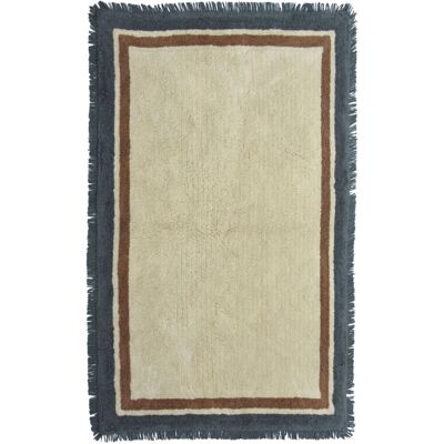 Highland Dunes Adna Solid Colour Hand Woven Area Rug Blue;Brown;Cream Rectangle 200 x 290cm Highland Dunes Adna Solid Colour Hand Woven Area Rug Blue;Brown;Cream Rectangle 200 x 290cm