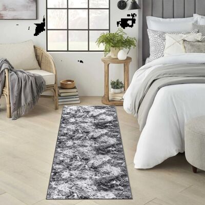 Metro Non Slip Large Living Room Rugs Modern Area Rug Hallway Runner Rug Kitchen Floor Mat Grey Runner 60 x 220cm Metro Non Slip Large Living Room Rugs Modern Area Rug Hallway Runner Rug Kitchen Floor Mat Grey Runner 60 x 220cm