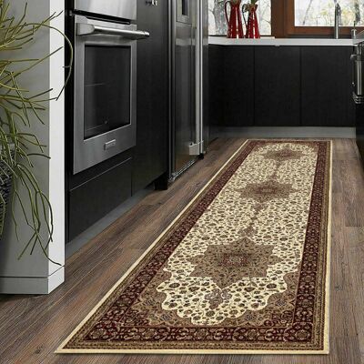 Rosalind Wheeler New Luxury Large Traditional Rugs For Bedroom Living Room Carpet Hallway Runner Cream Runner 80 x 300cm Rosalind Wheeler New Luxury Large Traditional Rugs For Bedroom Living Room Carpet Hallway Runner Cream Runner 80 x 300cm